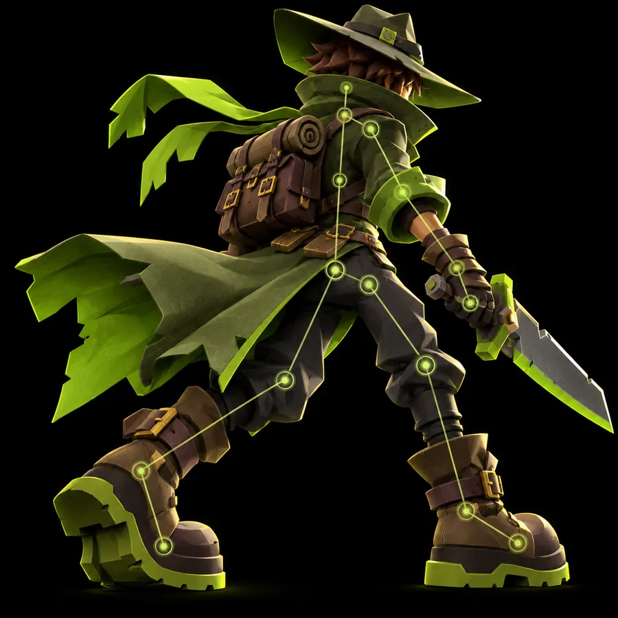 Low-poly robot rigging example