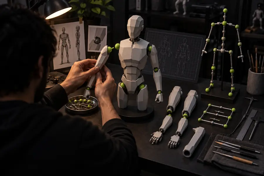 Character preparation and rigging tutorial workspace